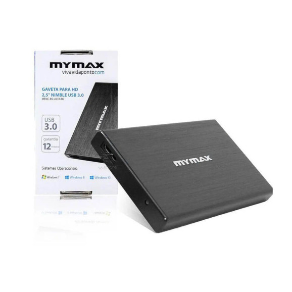 GAVETA EXTERNA PARA HD 2.5" MYMAX SATA USB 3.0 PRETO - 8782
