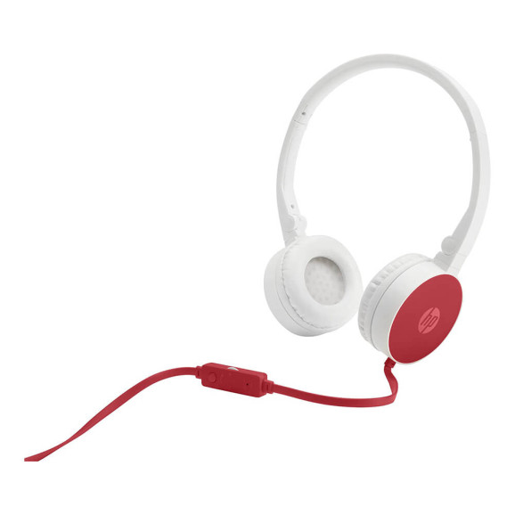 Fone de ouvido dobrável com microfone HP H2800 vermelho cardinal