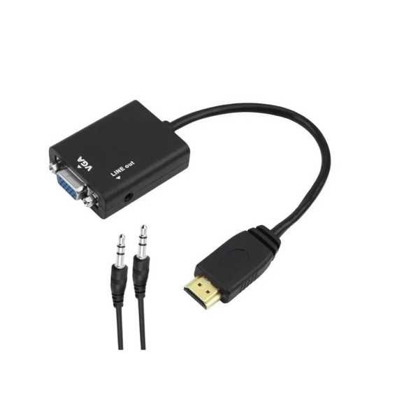ADAPTADOR CONVERSOR HDMI X VGA C/ SAIDA DE AUDIO - 1091