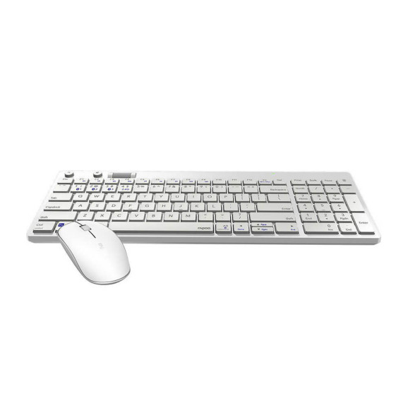 Kit de teclado e mouse sem fio Rapoo 8050T RA004 branco bluetooth
