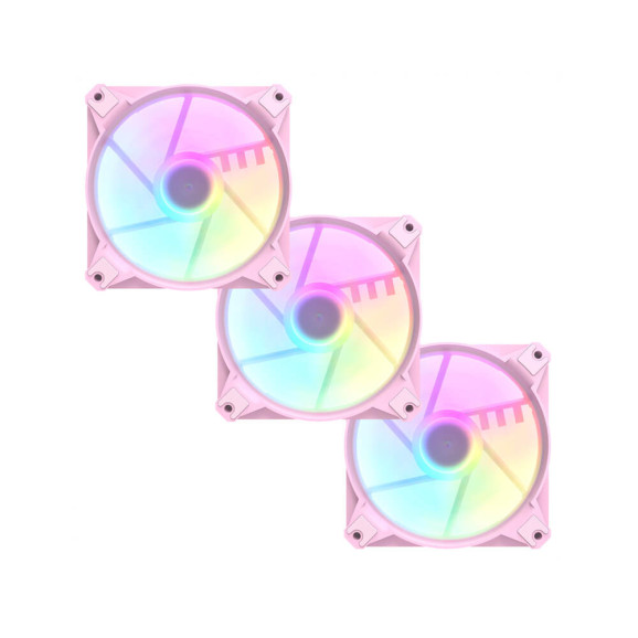 Kit cooler fan RGB 3 unidades Motospeed Hyrax rosa