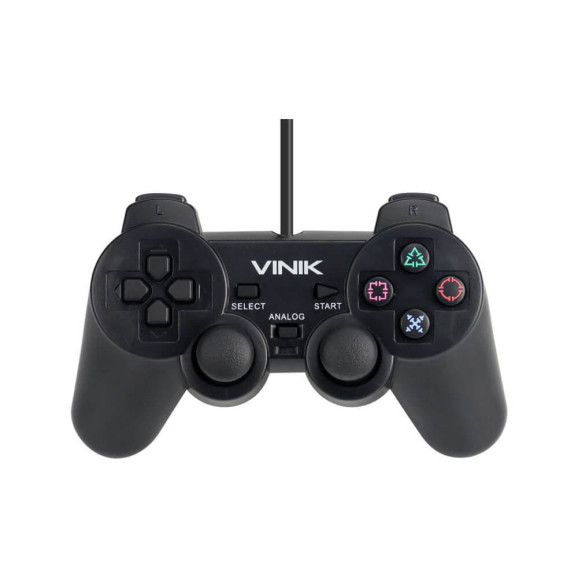 Controle com fio USB para PC Vinik modelo Play 2 preto