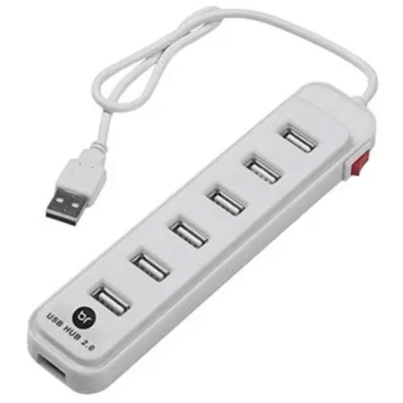 Hub 7 portas USB 2.0 Bright branco - 0191