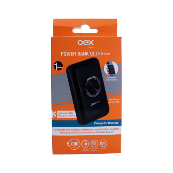 Carregador portátil Powerbank Ultra OEX 5000MAH PB307