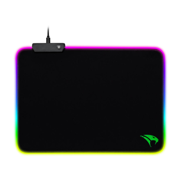 Visão Superior Mouse Pad Gamer Naja Viper Pro 365x265mm Preto RGB