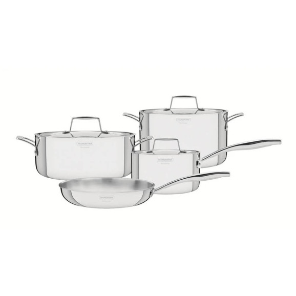JOGO DE PANELA TRAMONTINA GRANO 4 PEÇAS ACO INOX