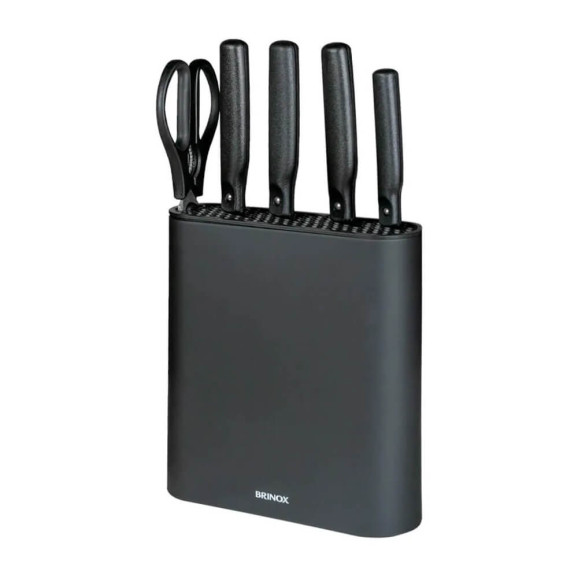 Conjunto de facas com cepo Brinox 6 peças Action - 2523/100