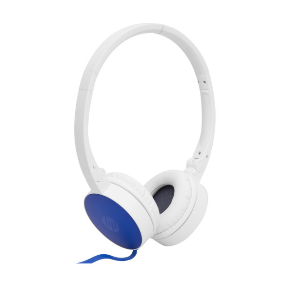 Visão Lateral do Fone de ouvido com Microfone HP Dobrável H2800 Azul