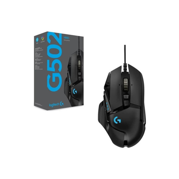 MOUSE USB GAMER LOGITECH G502 HERO PRETO 910-005550