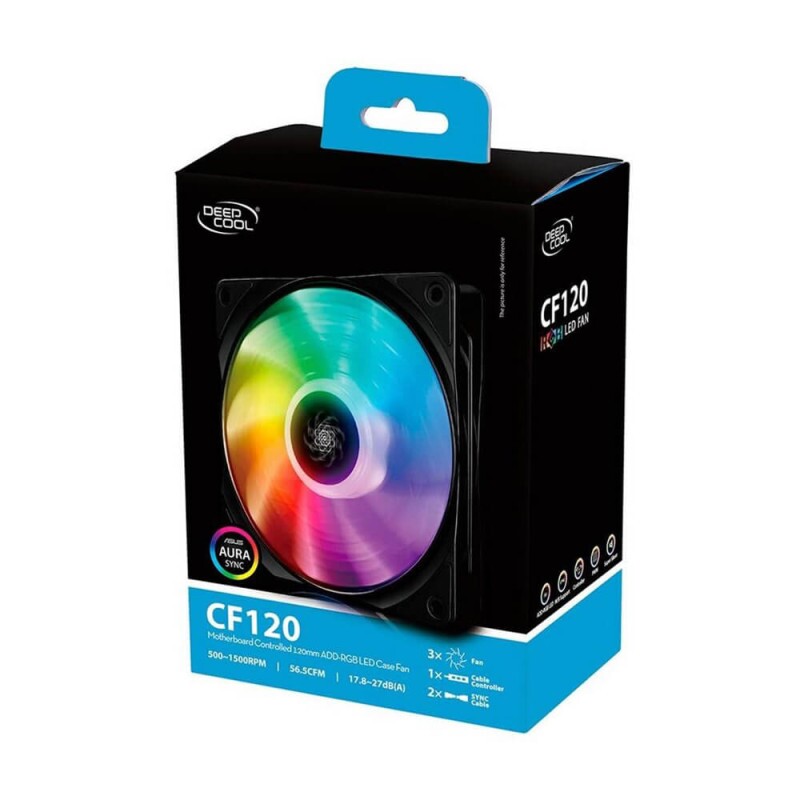 KIT COOLER FAN RGB 3 UNIDADES DEEP COOL CF120
