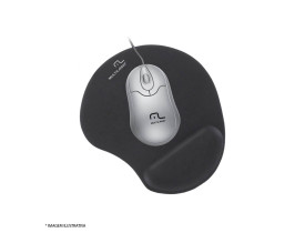 MOUSEPAD MULTILASER COM APOIO PARA PULSO EM GEL PRETO 