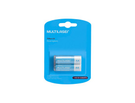 PILHA RECARREGÁVEL MULTILASER C/2 AA  2500MAH - CB053