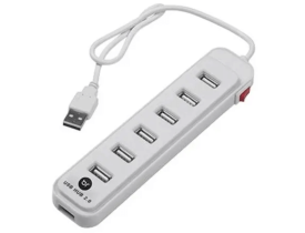 Hub 7 portas USB 2.0 Bright branco - 0191