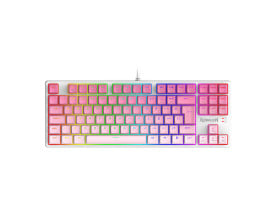 Teclado Mecânico Gamer Redragon Daksa Branco e Rosa RGB