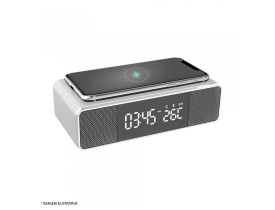 Carregador sem fio Bright com caixa de som Bluetooth branco