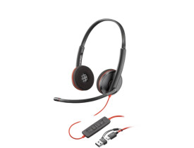 FONE DE OUVIDO HEADSET PLANTRONICS BLACKWIRE C3220 DUPLO USB-A/C