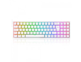 TECLADO MECANICO GAMER REDRAGON K628 POLLUX BRANCO SWITCH MARROM