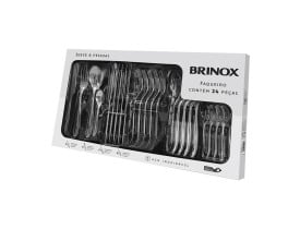 Faqueiro Brinox inox Lyon 24 peças