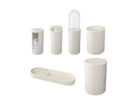 Conjunto para banheiro Coza Serene 6 peças cinza claro