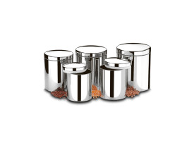 Conjunto de potes porta mantimentos com tampa Brinox Suprema 5 pç