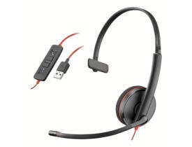 Fone de Ouvido Headset com Microfone Poly Blackwire C3210-8X214AA