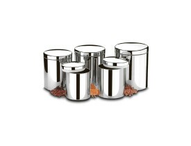 Jogo de Potes Brinox c/ tampa e visor 5pcs - 2125/101