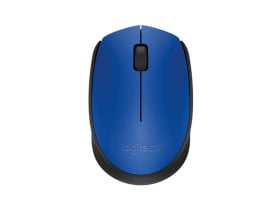Mouse sem fio Logitech M170 azul com preto