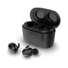 Visão do Estojo e do Fone de ouvido Philips bluetooth SHB2515BK/10 preto