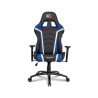 Visão frontal da cadeira gamer preta e azul DT3 Sports Modena