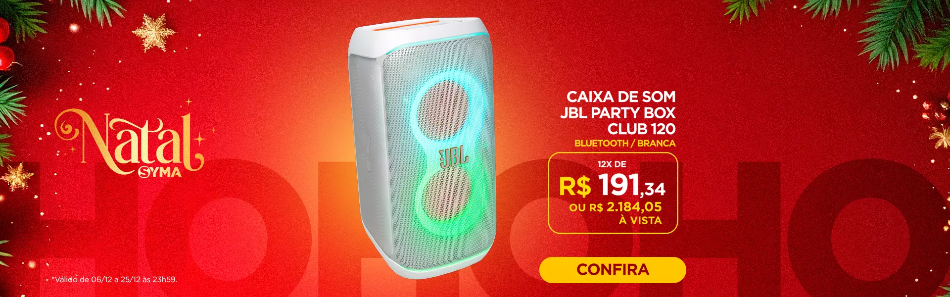 Caixa de som JBL Club 120 Natal 2025