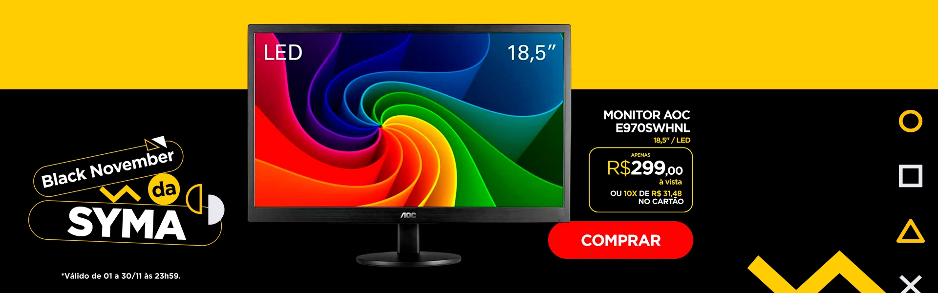 Monitor AOC 18,5 Black 2025