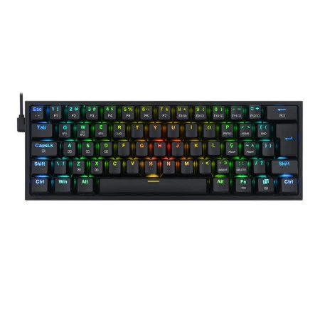 Teclado Mecânico Redragon K617 Fizz Pro Preto RGB Switch Marrom