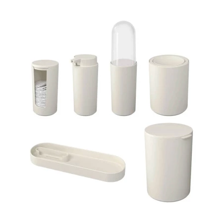 Conjunto para banheiro Coza Serene 6 peças cinza claro
