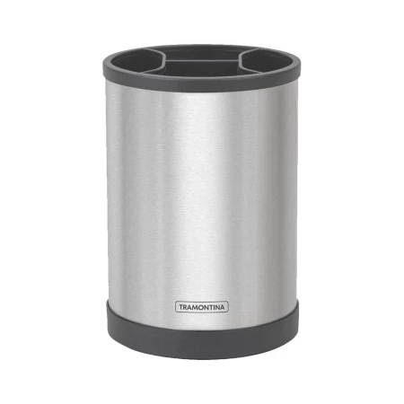 Porta-utensílios giratório Tramontina em aço inox