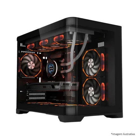GABINETE GAMER MADNESS DARK CURVO SEM FAN