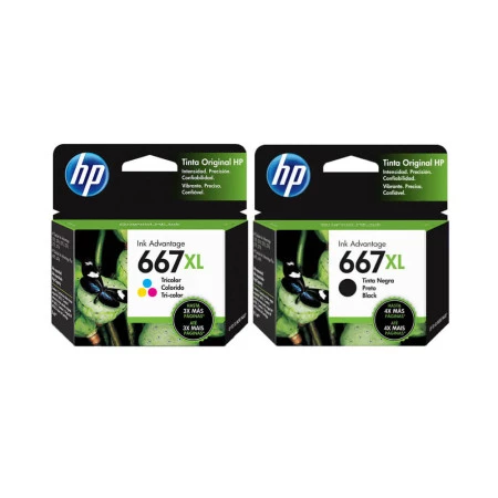 Kit Cartucho HP 667XL Preto e Colorido
