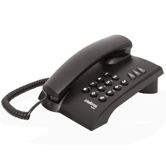 Telefone Intelbras com Fio Pleno sem Chave Preto 
