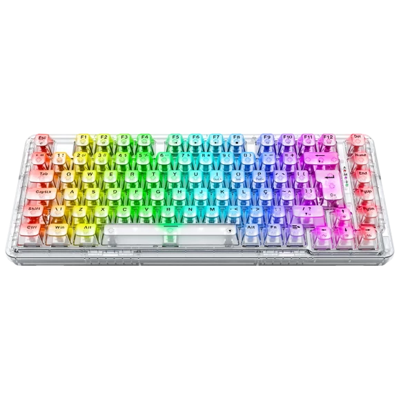 TECLADO MECANICO GAMER REDRAGON K649 ELF PRO RGB CRYSTAL CLEAR TR
