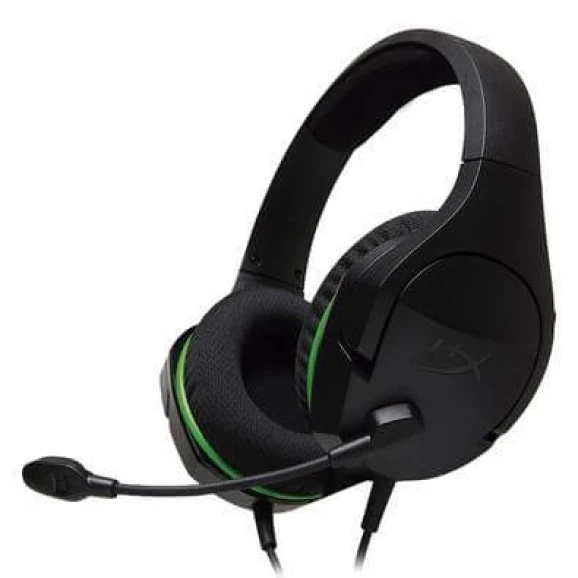 Visão Lateral do Headset Gamer Cloud Stinger Core HyperX para console com Microfone em posição para Uso 