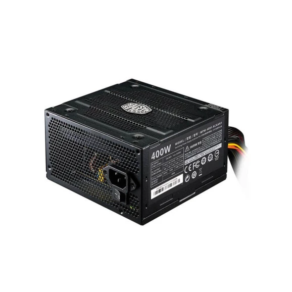 Visão Oblíqua Posterior da Fonte 400 wats reais ATX Cooler Master
