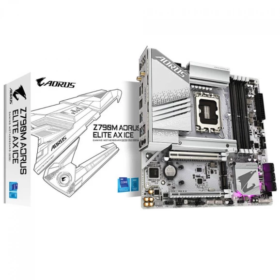 Placa Mãe Gigabyte Z790M AORUS ELITE AX ICE Intel LGA1700