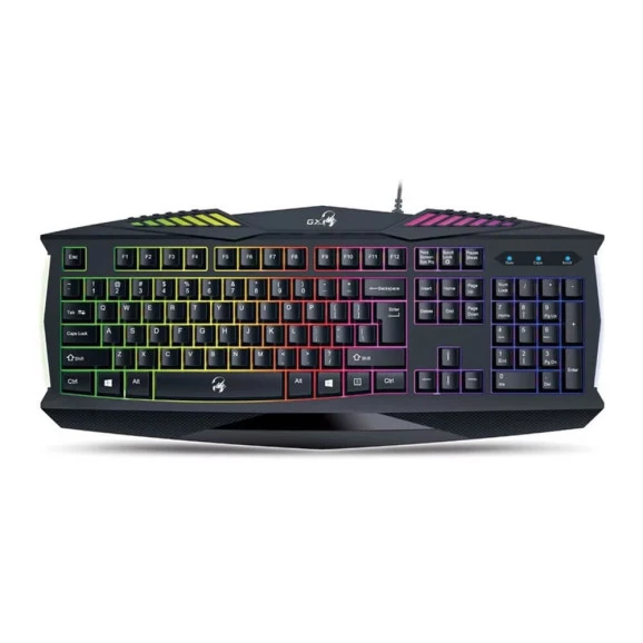 Visão Superior TECLADO USB GAMER GENIUS SCORPION K220 PRETO