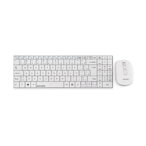 Kit teclado e mouse sem fio Multilaser branco TC203