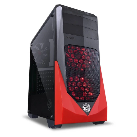 GABINETE MID-TOWER VTI PCYES LED VERMELHO -27733
