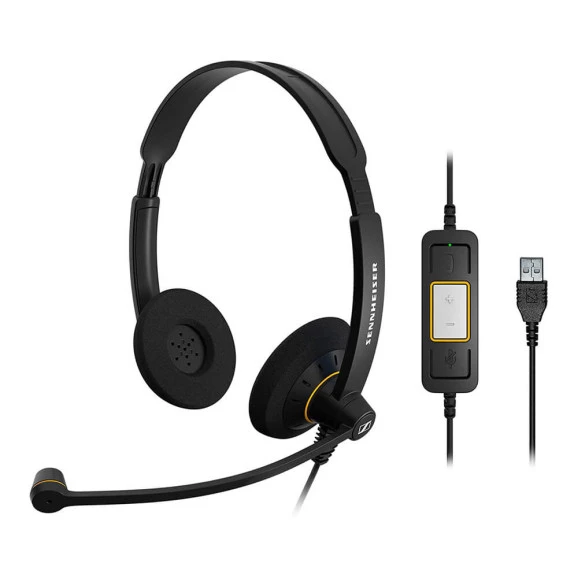 FONE DE OUVIDO COM MICROFONE USB DUPLOAURICULAR SENNHEISER SC 60