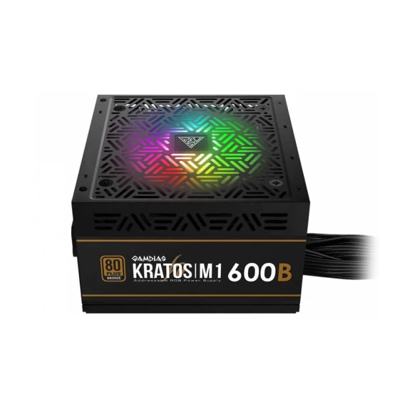 FONTE  600 WATS REAIS ATX GAMDIAS 80 PLUS RGB BRONZE - M1-600