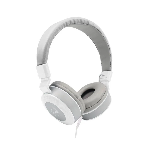Fone de ouvido com microfone Moove Dazz cinza e branco