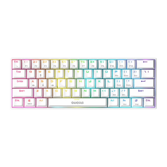 Teclado mecânico gamer Gamdias Hermes E3 RGB switch blue branco
