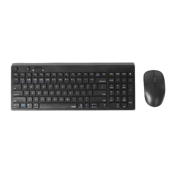 KIT TECLADO/MOUSE SEM FIO RAPOO PRETO 8050T BLUETOOTH - RA003