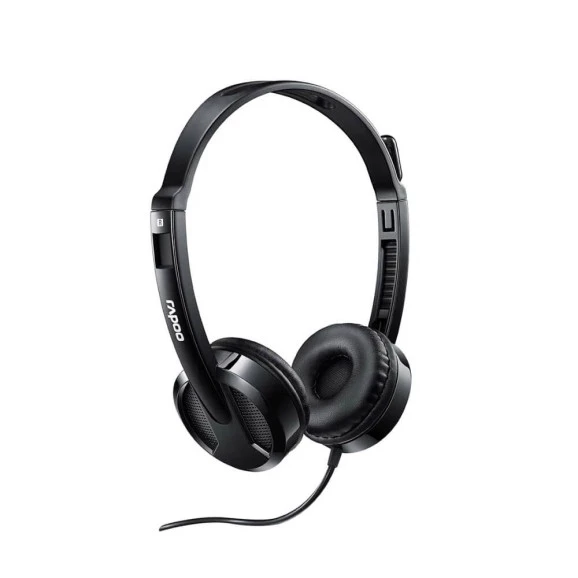 Vista Oblíqua Direita do Headset Rapoo H100 P2 preto